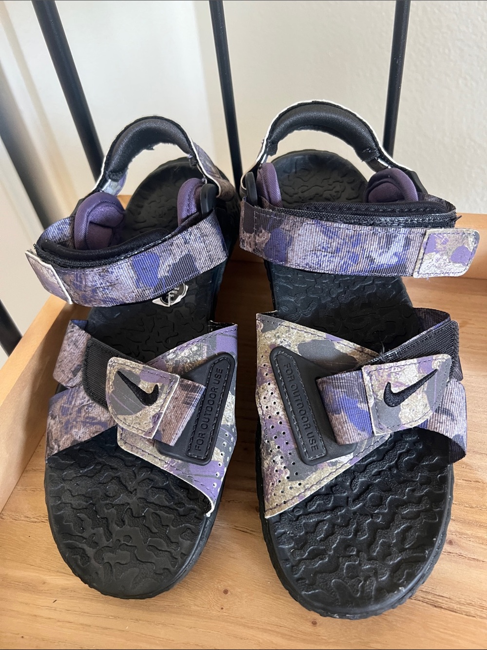 Nike Purple Camo Adjustable Strap Sandals